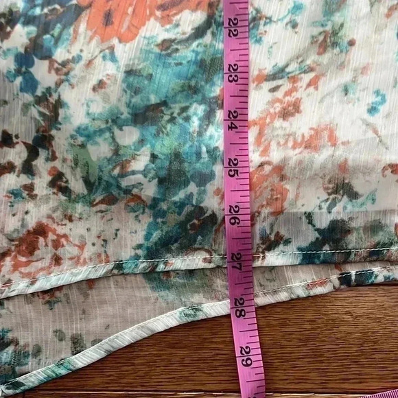 [L] Edit by  Jeanne Beker Viscose Lined Floral Tank Top Embroidered Shoulder - Picture 8 of 8